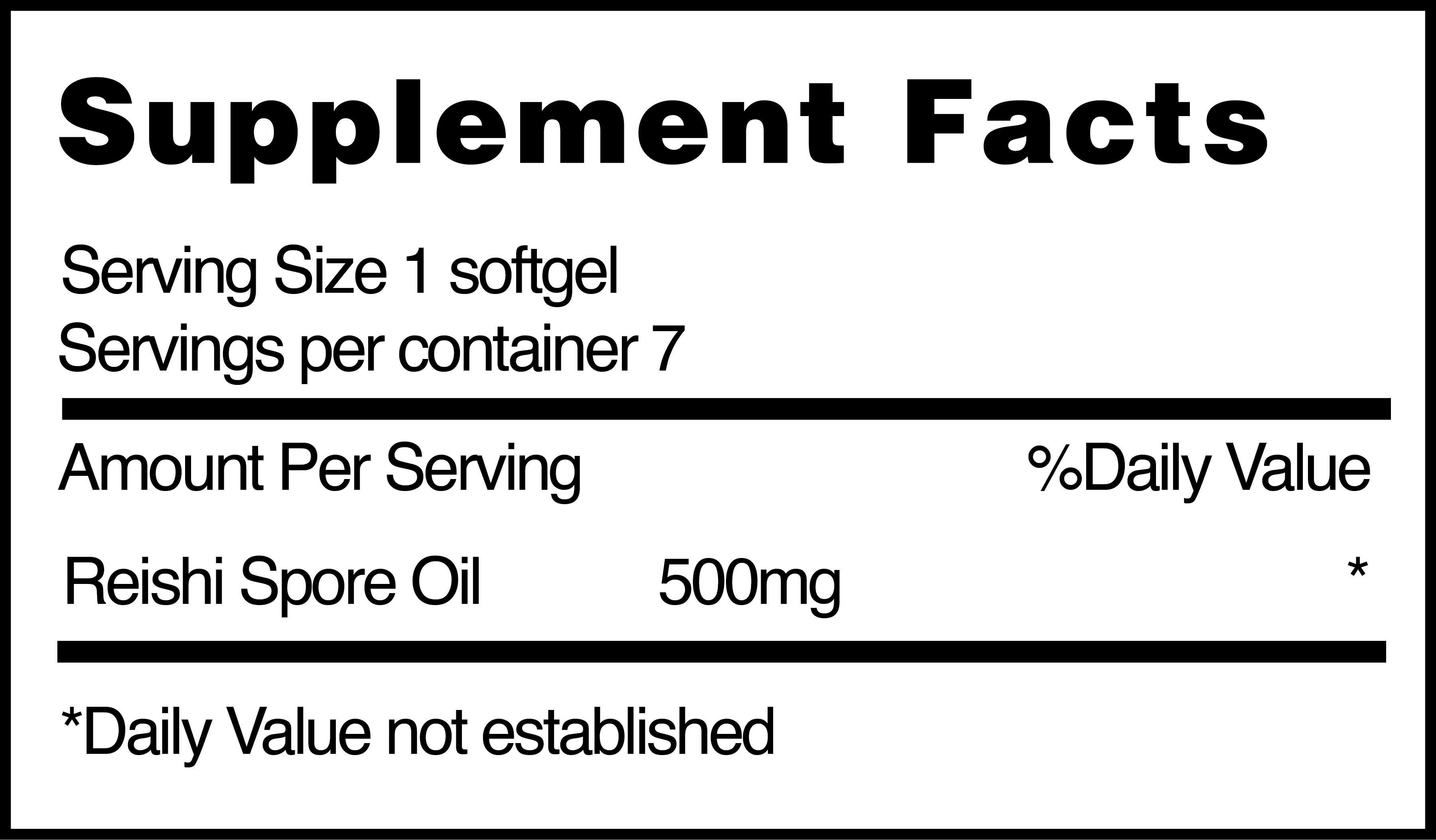 Aceite de esporas de Reishi (Reishi Spore Oil) nutrition facts